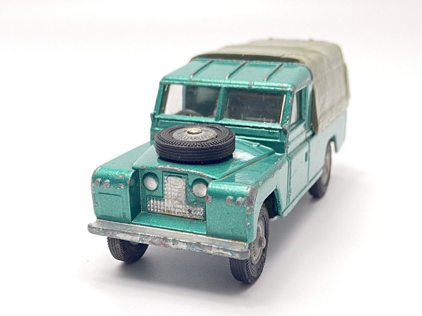 CORGI 438 LAND ROVER 109 WB BOXED METALLIC GREEN BODY WITH OLIVE GREEN CANOPY