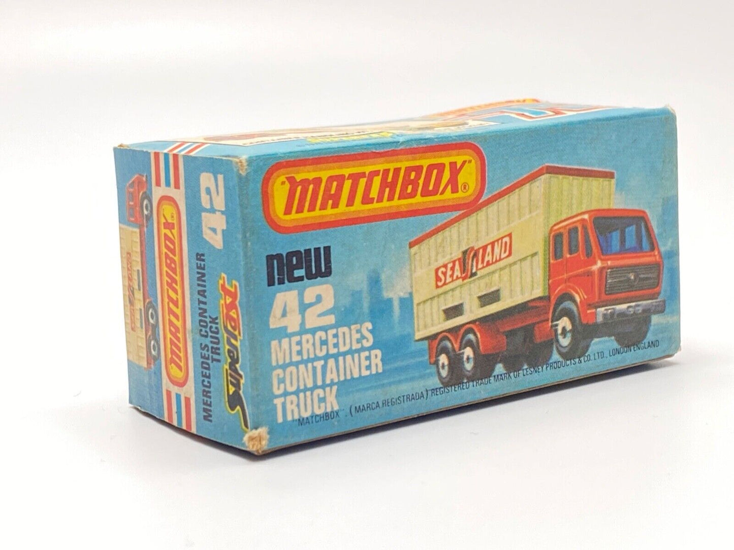 MATCHBOX SUPERFAST 42 C MERCEDES BENZ CONTAINER TRUCK 'SEALAND' WITH BOX
