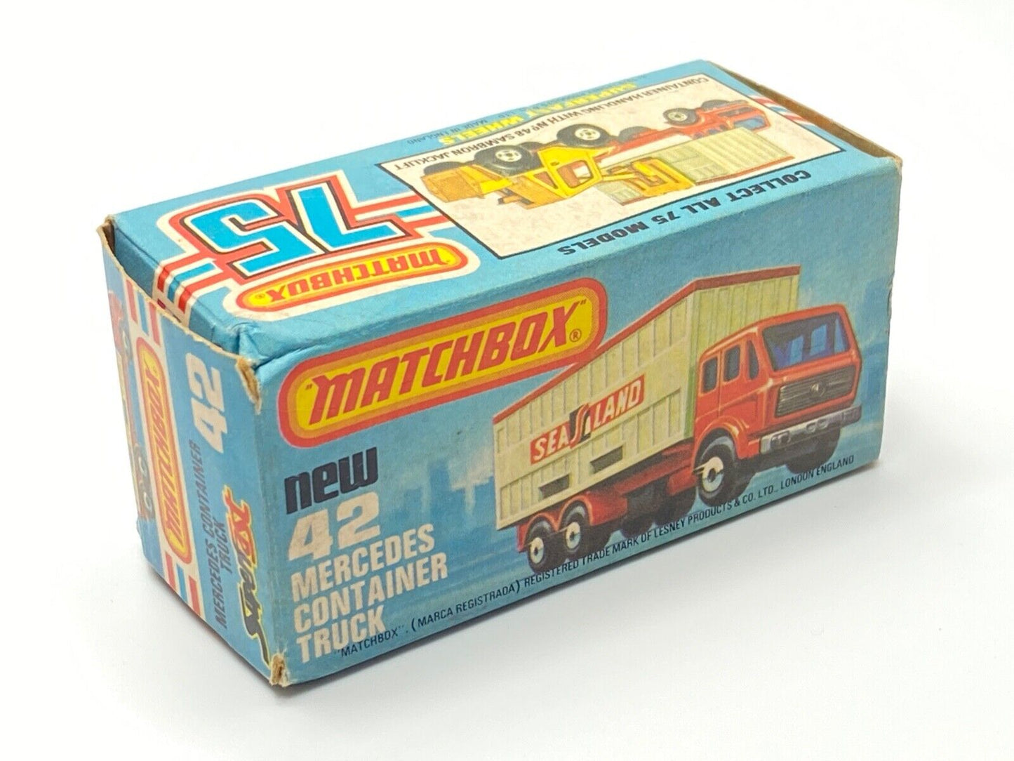 MATCHBOX SUPERFAST 42 C MERCEDES BENZ CONTAINER TRUCK 'SEALAND' WITH BOX