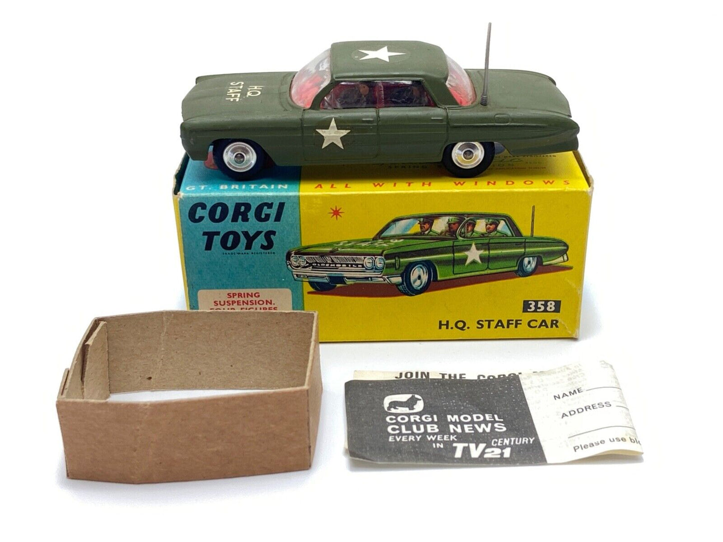 CORGI TOYS 358 OLDSMOBILE H.Q. STAFF CAR IN MINT CONDITION/NR MINT BOX