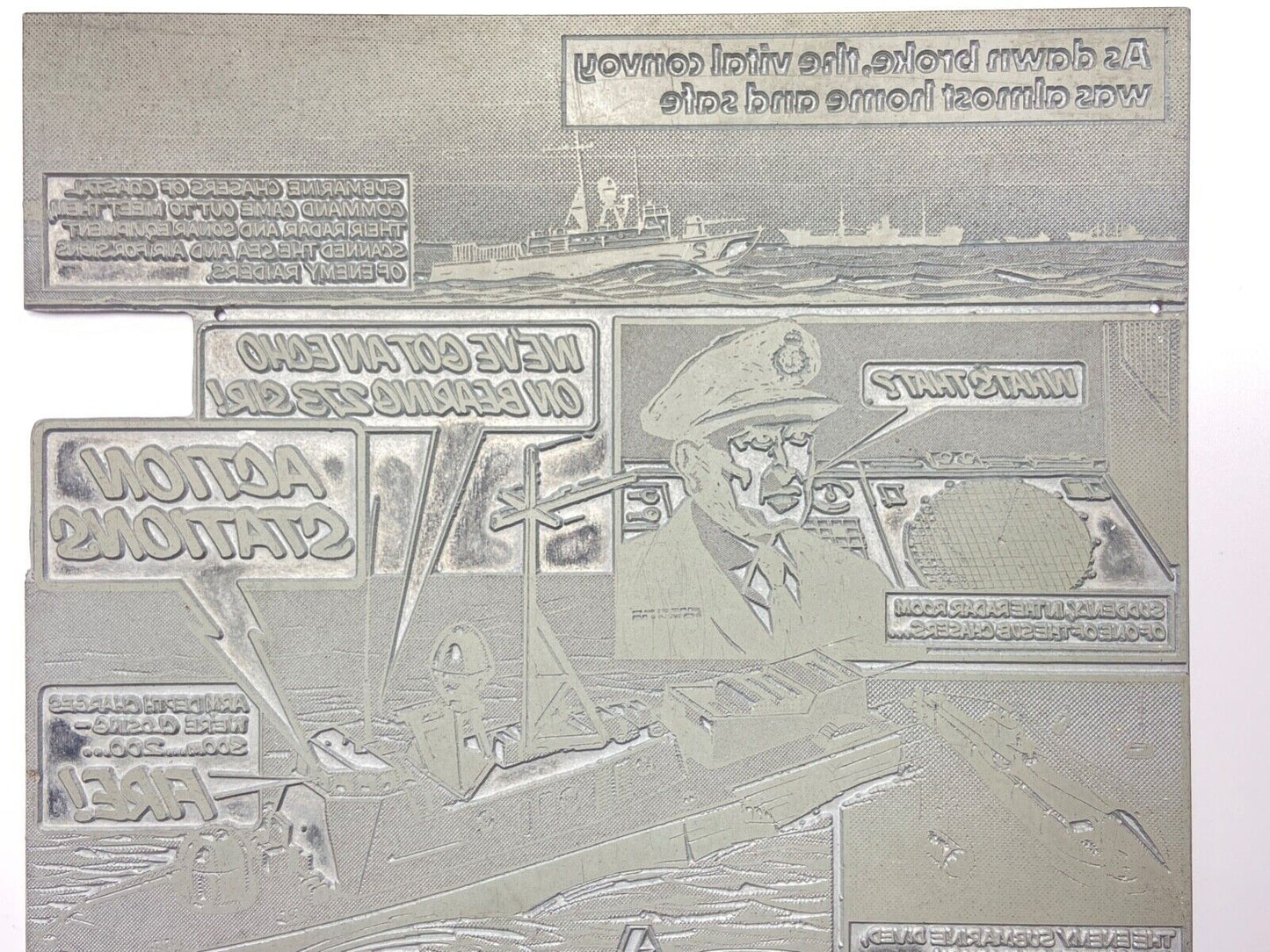 DINKY TOYS 673 SUBMARINE CHASER ORIGINAL PRINTING PLATE - EXC CONDITION