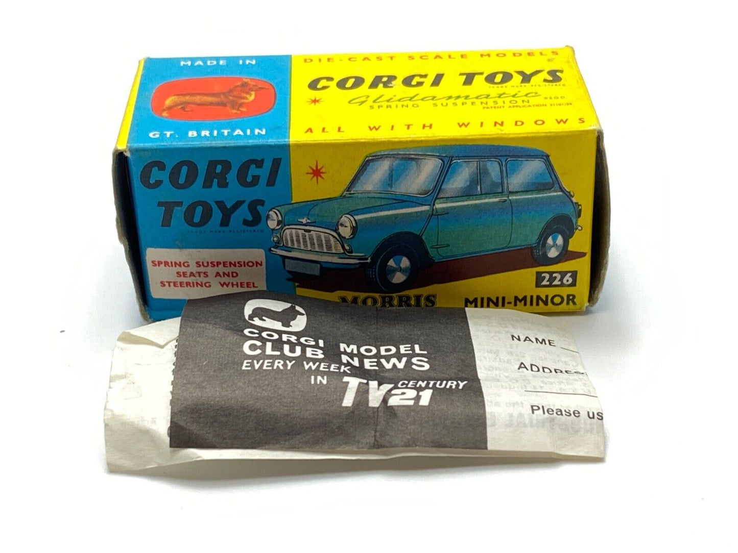 CORGI 226 MORRIS MINI MINOR - METALLIC MAROON WITH NR MINT WITH EXC ORIGINAL BOX