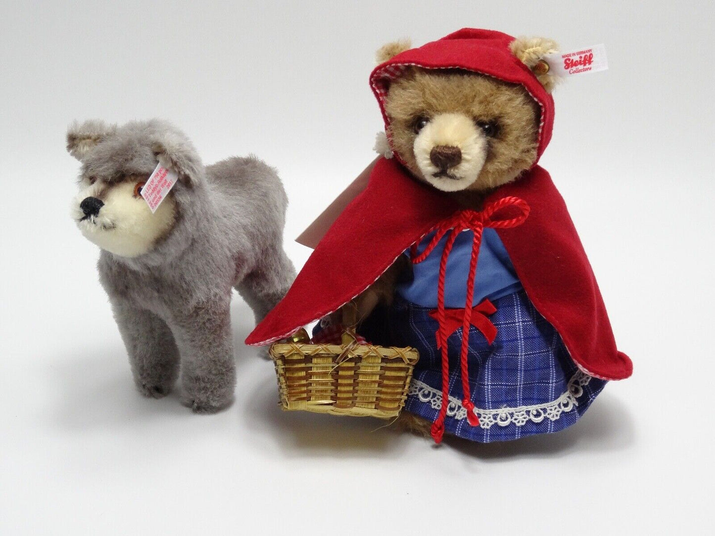 STEIFF 021350 ROTKÄPPCHEN UND WOLF MIT ZERTIFIKAT, BOX UND ETIKETT