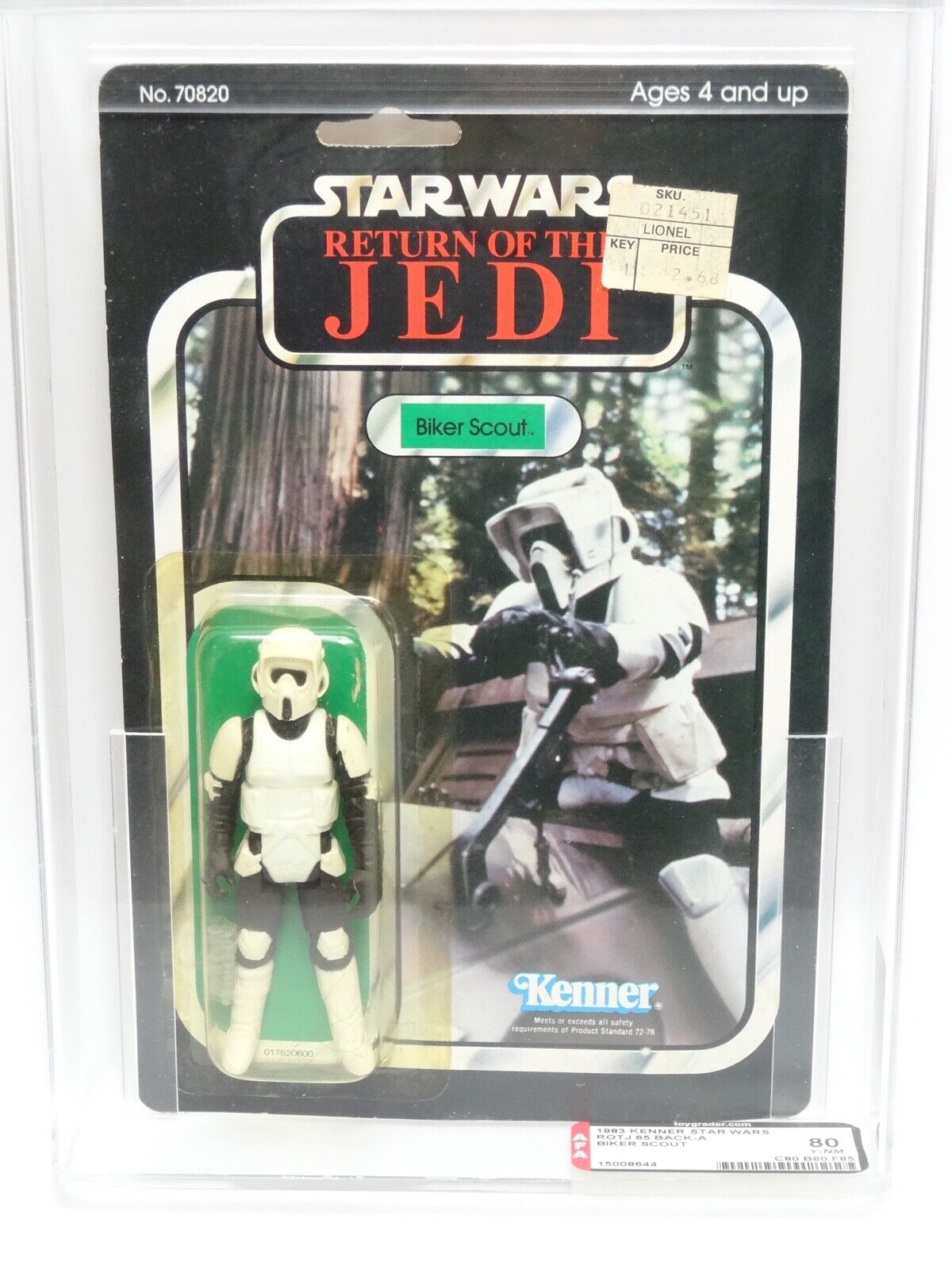 KENNER STAR WARS RETURN OF THE JEDI VINTAGE BIKER SCOUT 3 3/4" AFA 80 GRADE