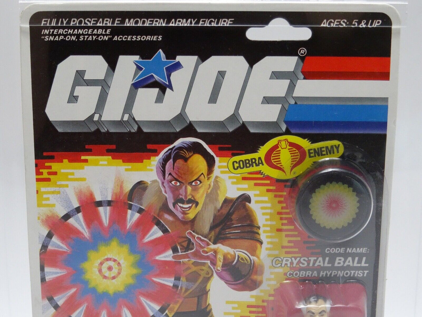 HASBRO GI JOE CRYSTAL BALL 3 3/4" FIGURE AFA GRADED 85 NM+ CARD