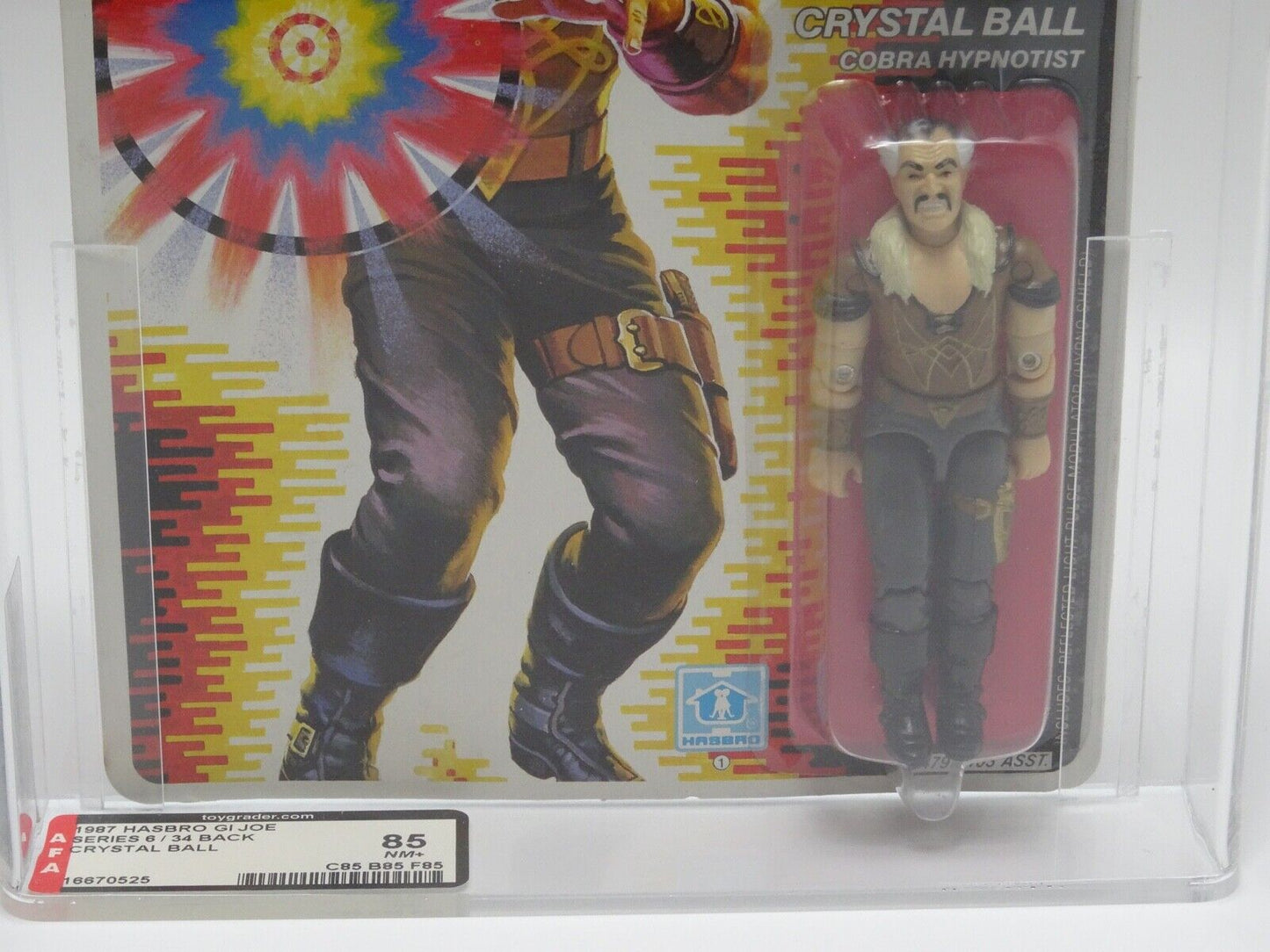 HASBRO GI JOE CRYSTAL BALL 3 3/4" FIGURE AFA GRADED 85 NM+ CARD