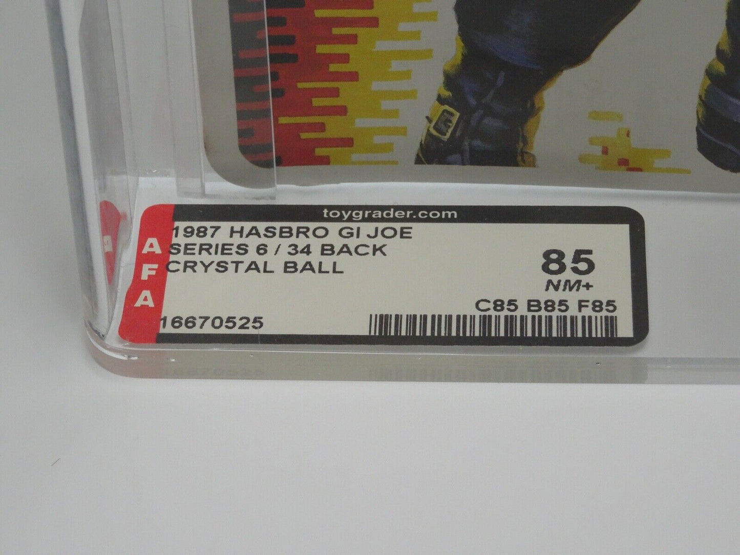 HASBRO GI JOE CRYSTAL BALL 3 3/4" FIGURE AFA GRADED 85 NM+ CARD