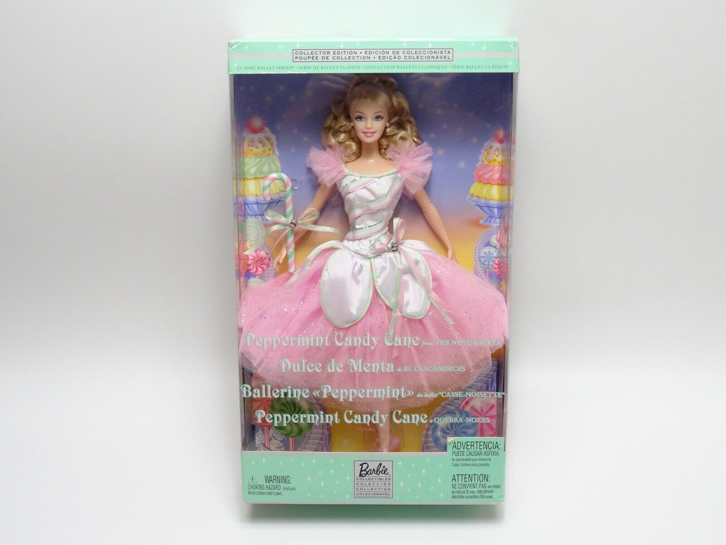 MATTEL BARBIE PEPPERMINT CANDY CANE (57578) IN MINT CONDITION IN GOOD/EXC BOX