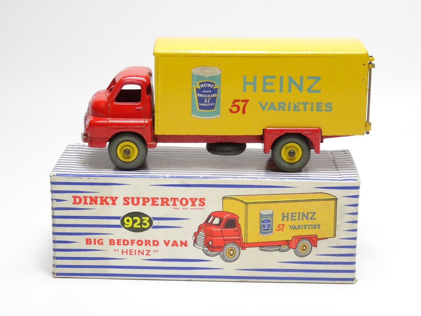 DINKY 923 BIG BEDFORD VAN "HEINZ" - RED CAB AND CHASSIS WITH BOX