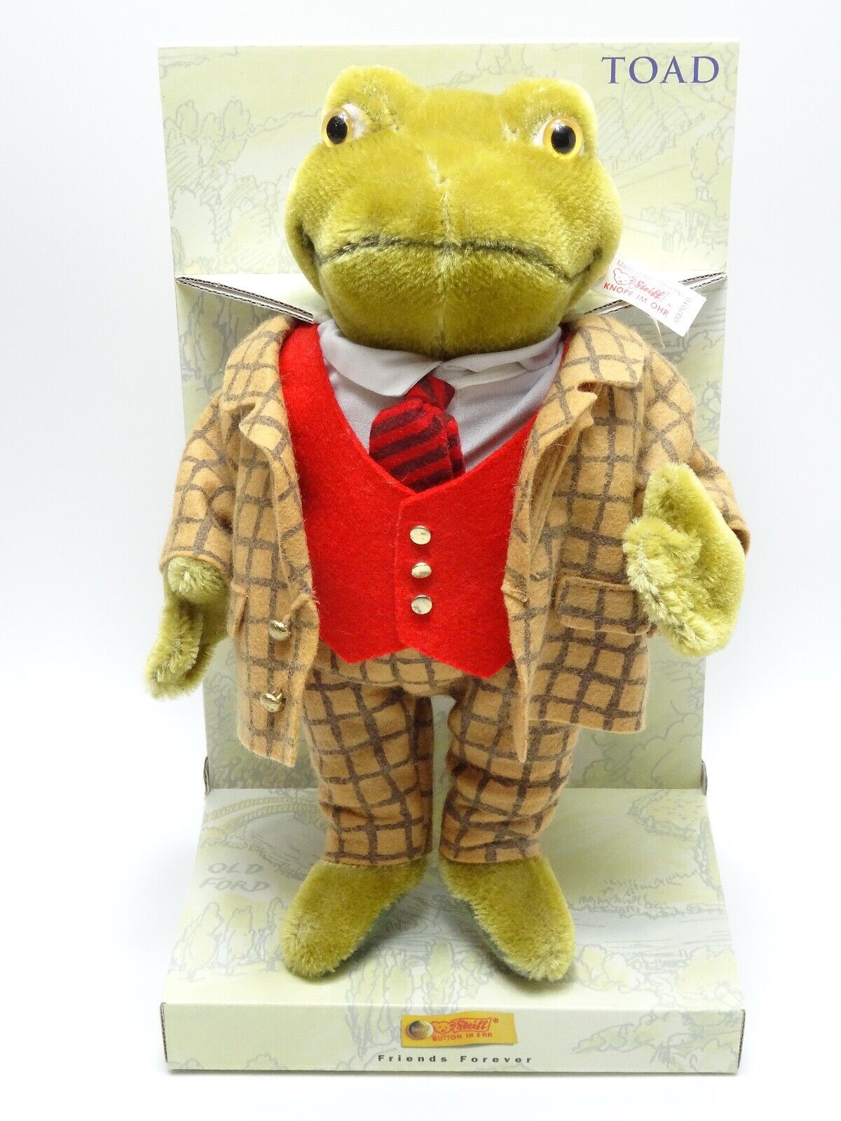 STEIFF WIND IN THE WILLOWS - TOAD WITH CERTIFICATE, BOX & STAND