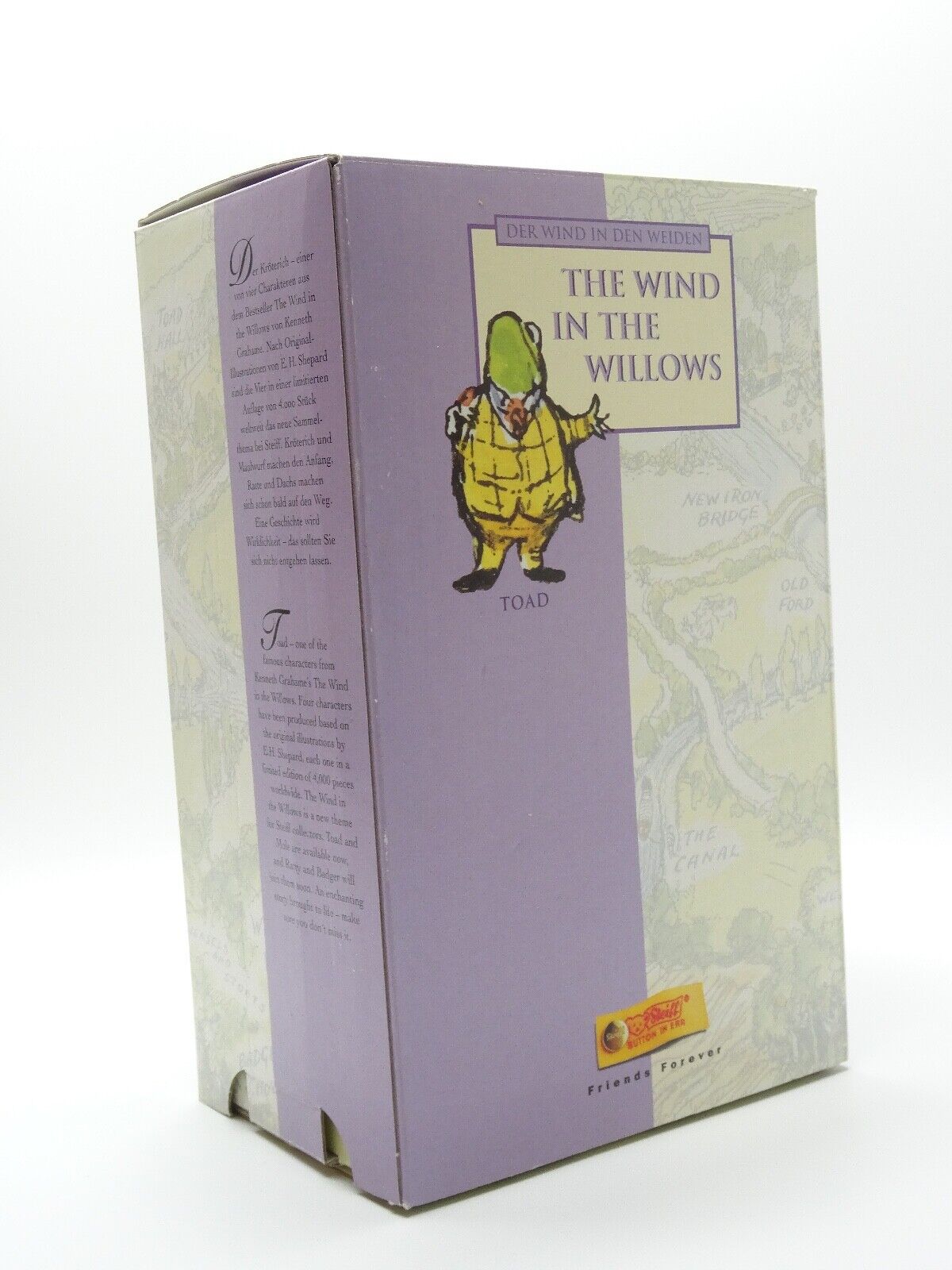 STEIFF WIND IN THE WILLOWS - TOAD WITH CERTIFICATE, BOX & STAND