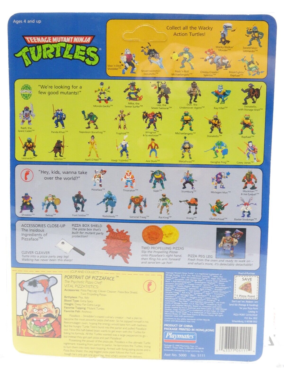 Playmates 1990 Teenage Mutant Pizzaface, UKG Graded 80%