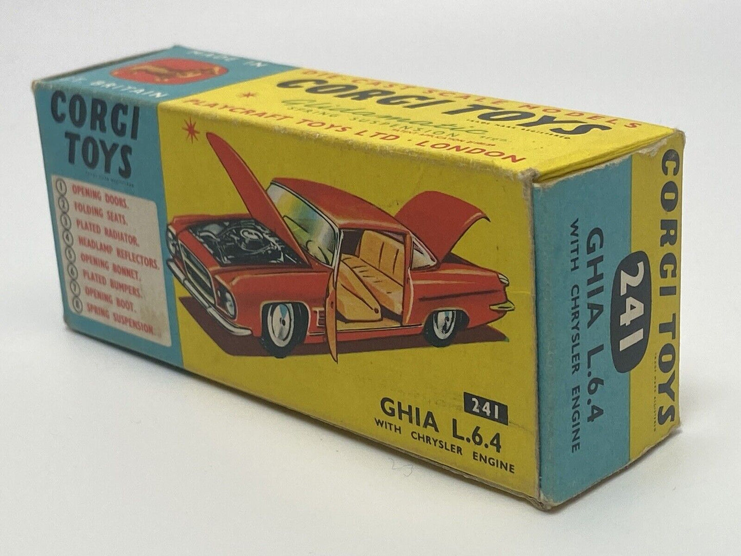 CORGI 241 GHIA L6.4 WITH CHRYSLER ENGINE WITH ORIGINAL BOX