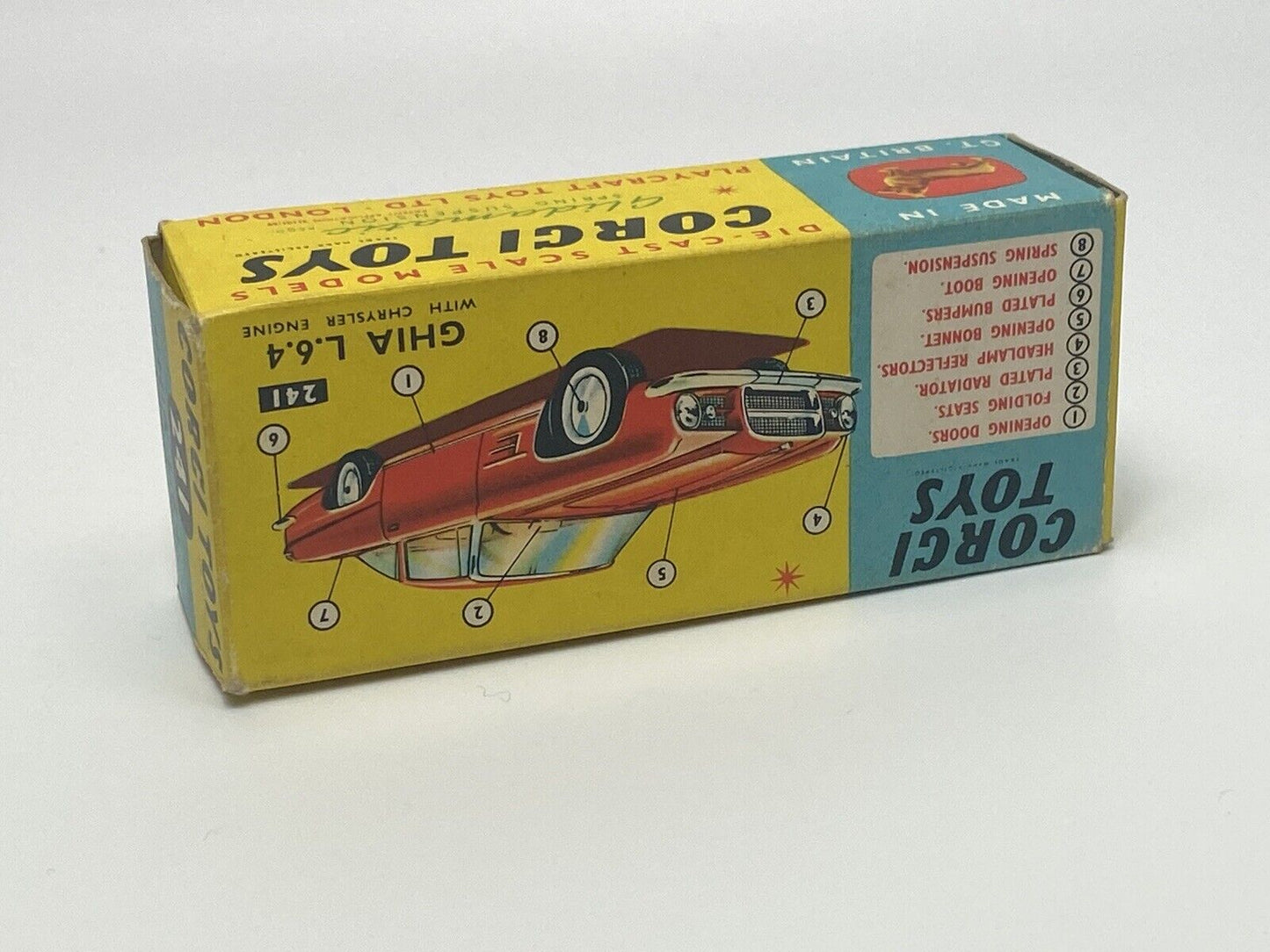 CORGI 241 GHIA L6.4 WITH CHRYSLER ENGINE WITH ORIGINAL BOX