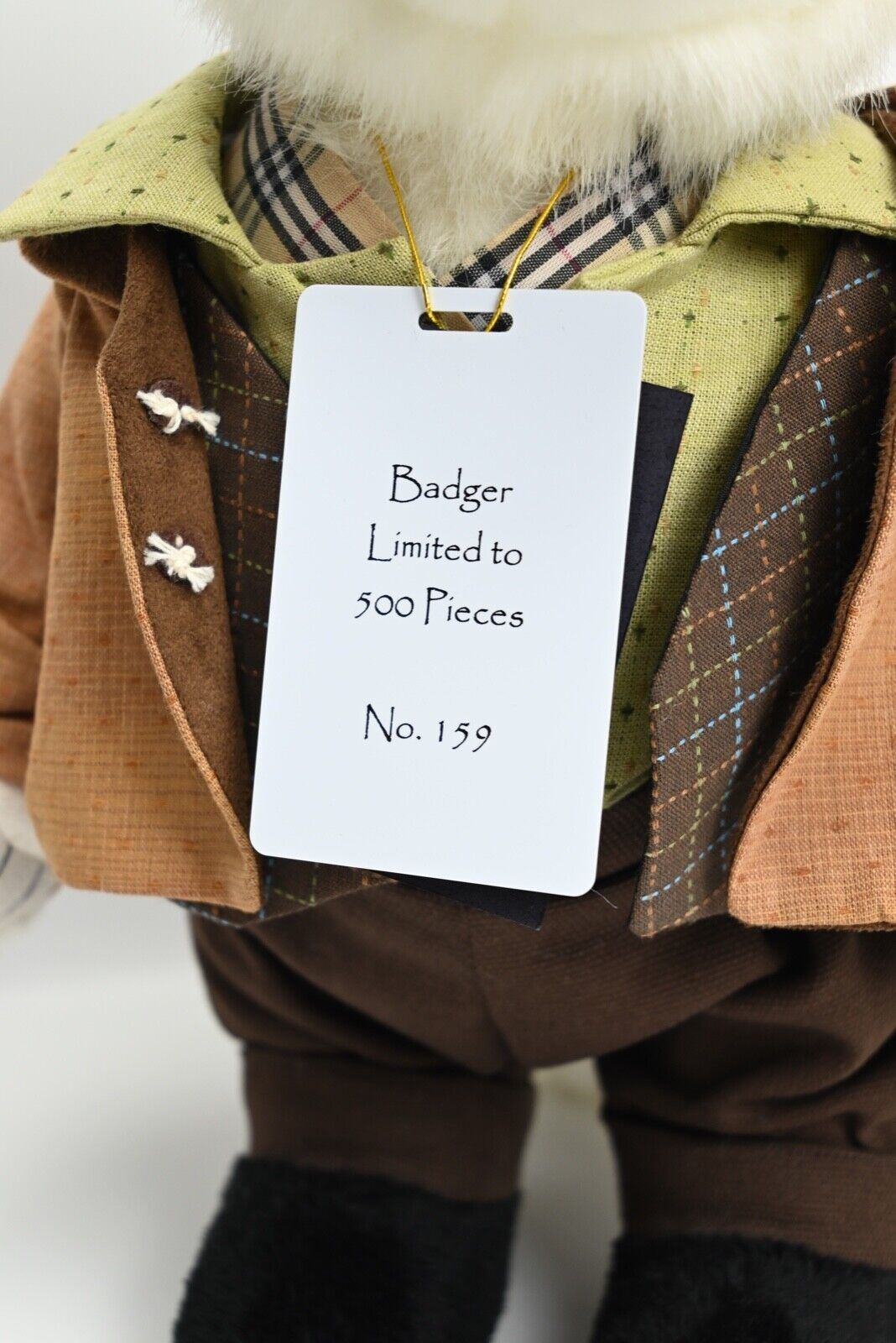 Charlie Bears The Wind in the Willows Badger in Mint Condition