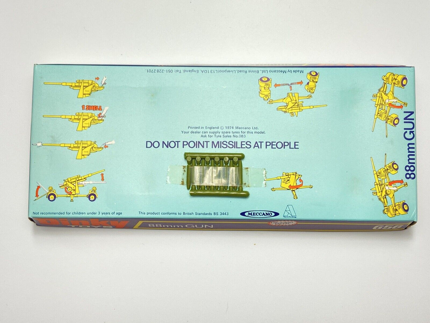 DINKY TOYS 656 88MM GUN - NR MINT IN FAIR BUBBLE PACK