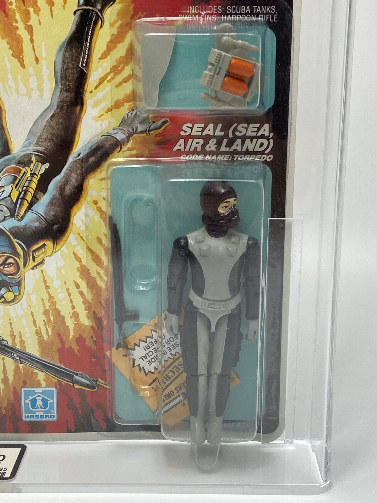 HASBRO GI JOE TORPEDO 3 3/4" FIGURE AFA GRADED 80 NM 1983 - RARE