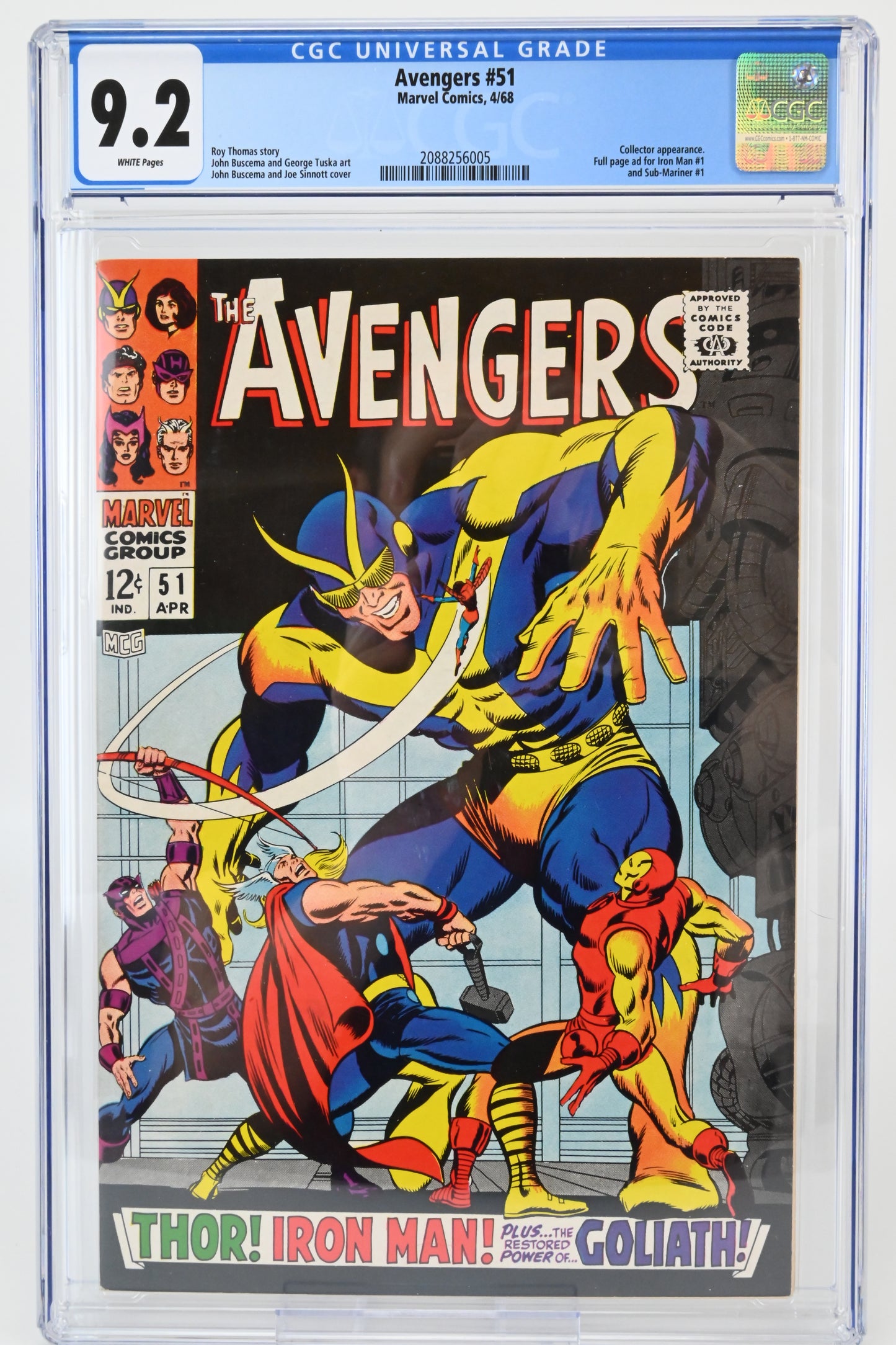 The Avengers #51 CGC 9.2 / 1968 - Marvel-Comics