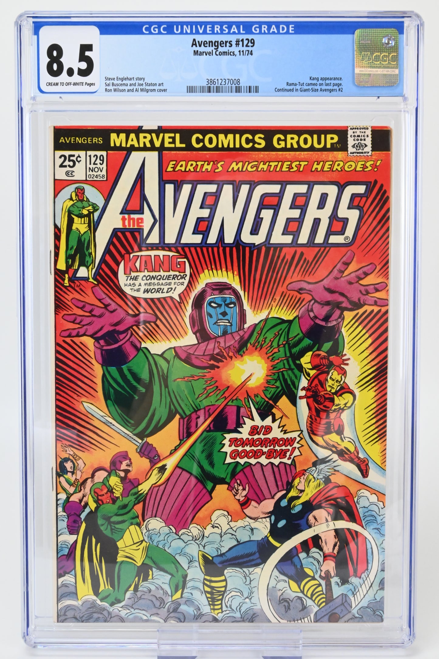 The Avengers #129 CGC 8.5 / 1974 - Marvel-Comics