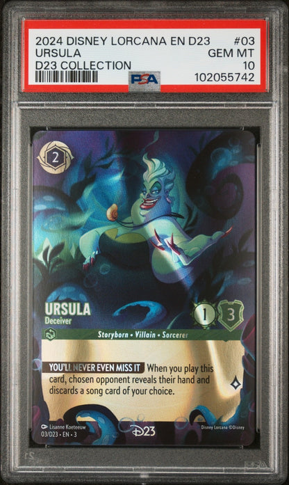 2024 DISNEY LORCANA EN D23 EXPO PROMO #03 URSULA D23 COLLECTION PSA 10
