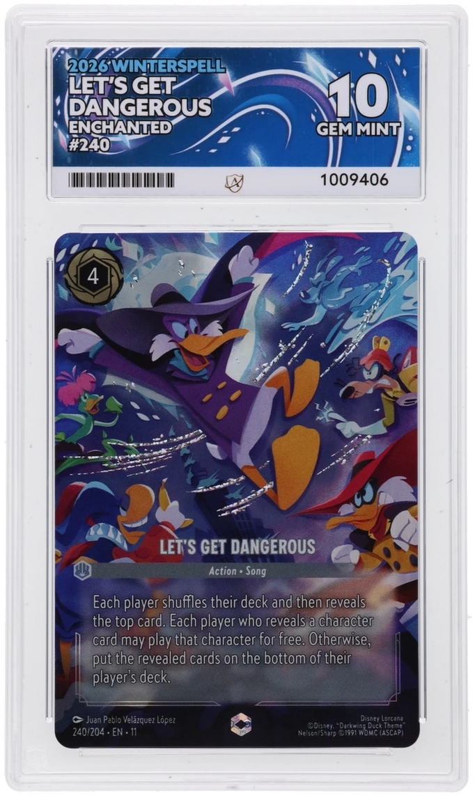 2026 DISNEY LORCANA EN 11-WINTERSPELL 240 LET'S GET DANGEROUS ENCHANTED - ACE 10