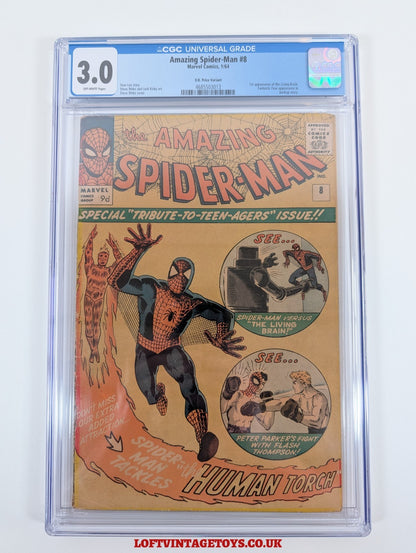 AMAZING SPIDER-MAN #8 -  CGC 3.0 - 1st Appearance of the Living Brain