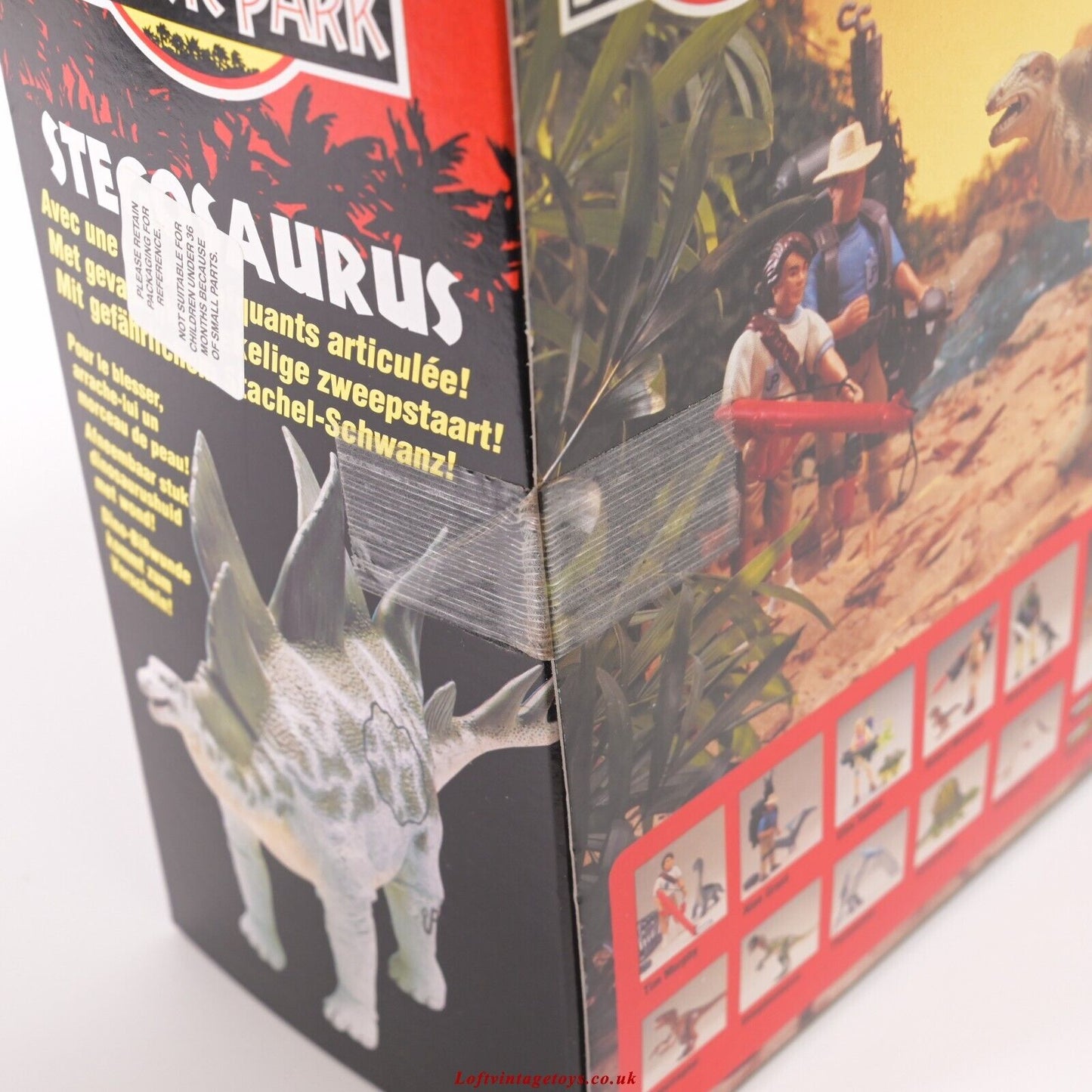 Kenner Jurassic Park Stegosaurus - VERY RARE European Style Box