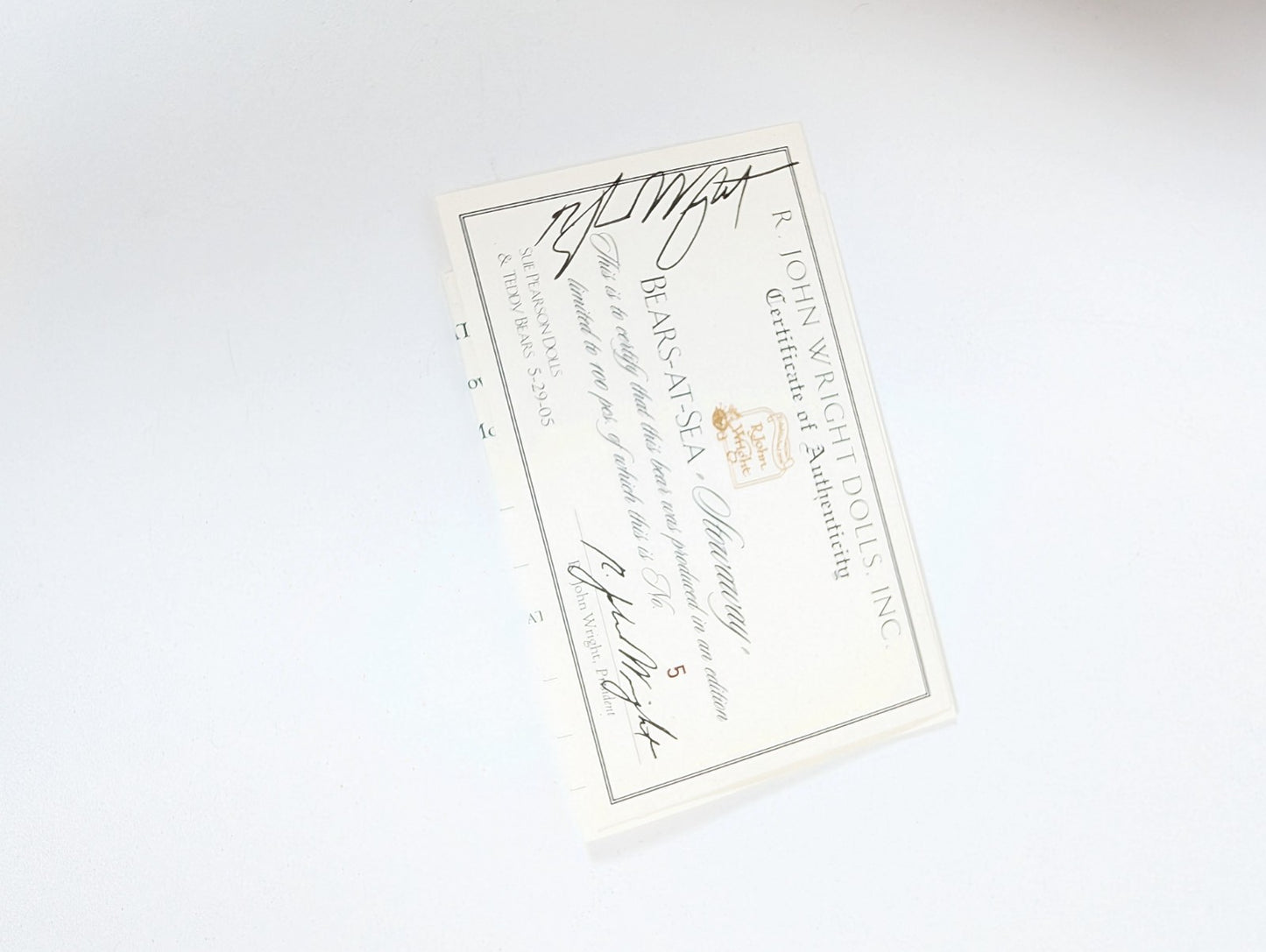 R John Wright Stowaway from the Bears At Sea Collection, Ltd Ed of 100