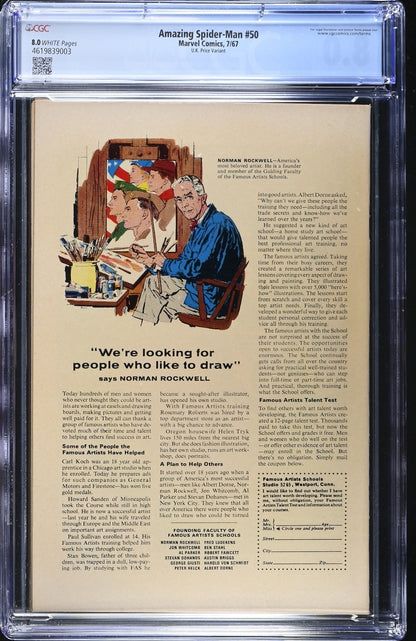 Amazing Spider-Man #50 (1967) CGC 8.0 - 1st Appearance of The Kingpin KEY ISSUE