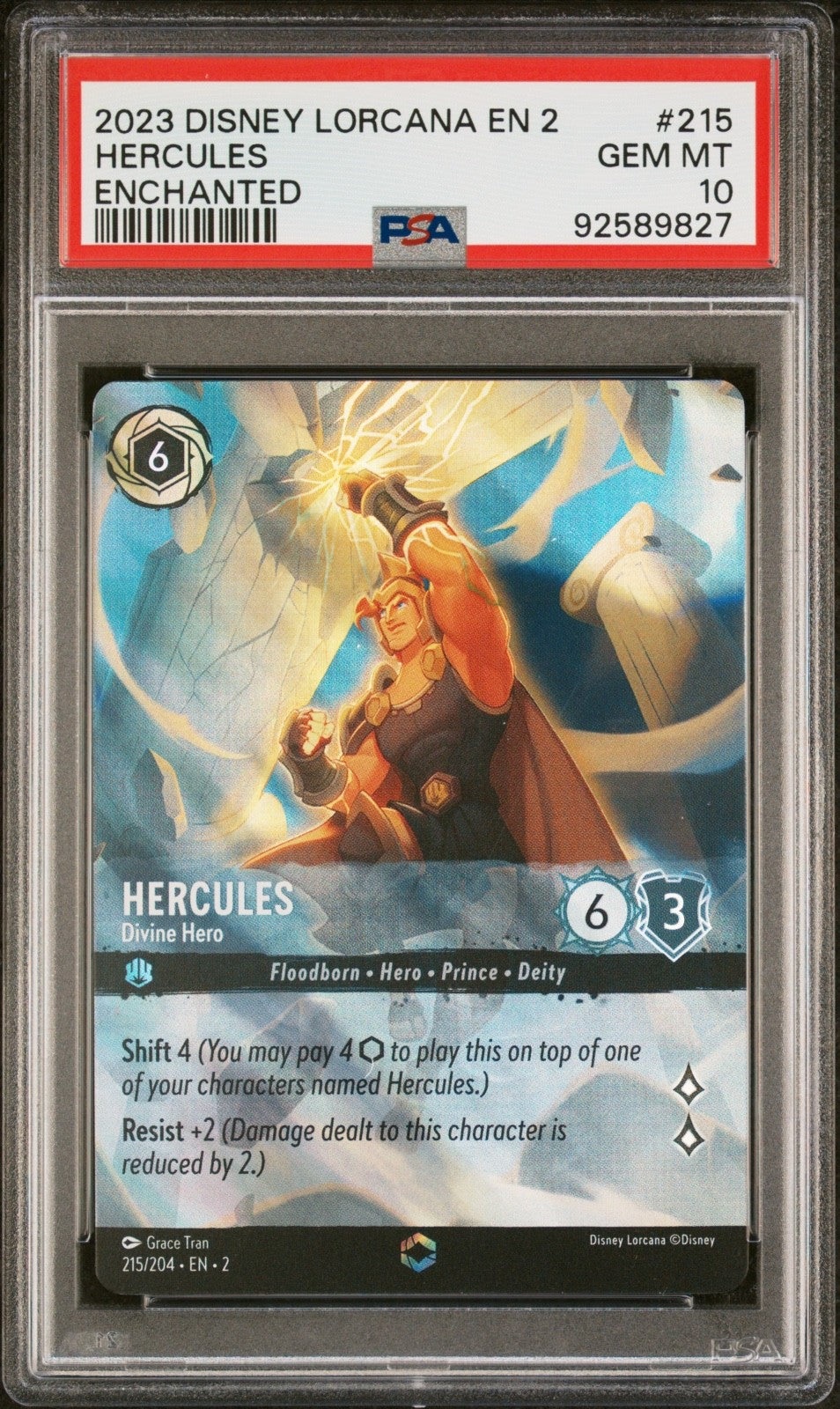 2023 DISNEY LORCANA EN 2-RISE OF THE FLOODBORN #215 HERCULES ENCHANTED