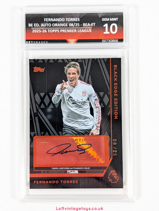 Fernando Torres Black Edge Edition Premier League Topps 8/25 GEM MINT 10