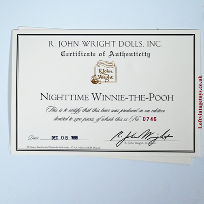 R John Wright Winnie the Pooh Nighttime Ltd Edition of 2500