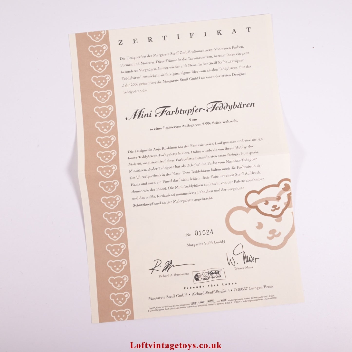 Steiff Mini Colour Splash Teddy Bears - 038310