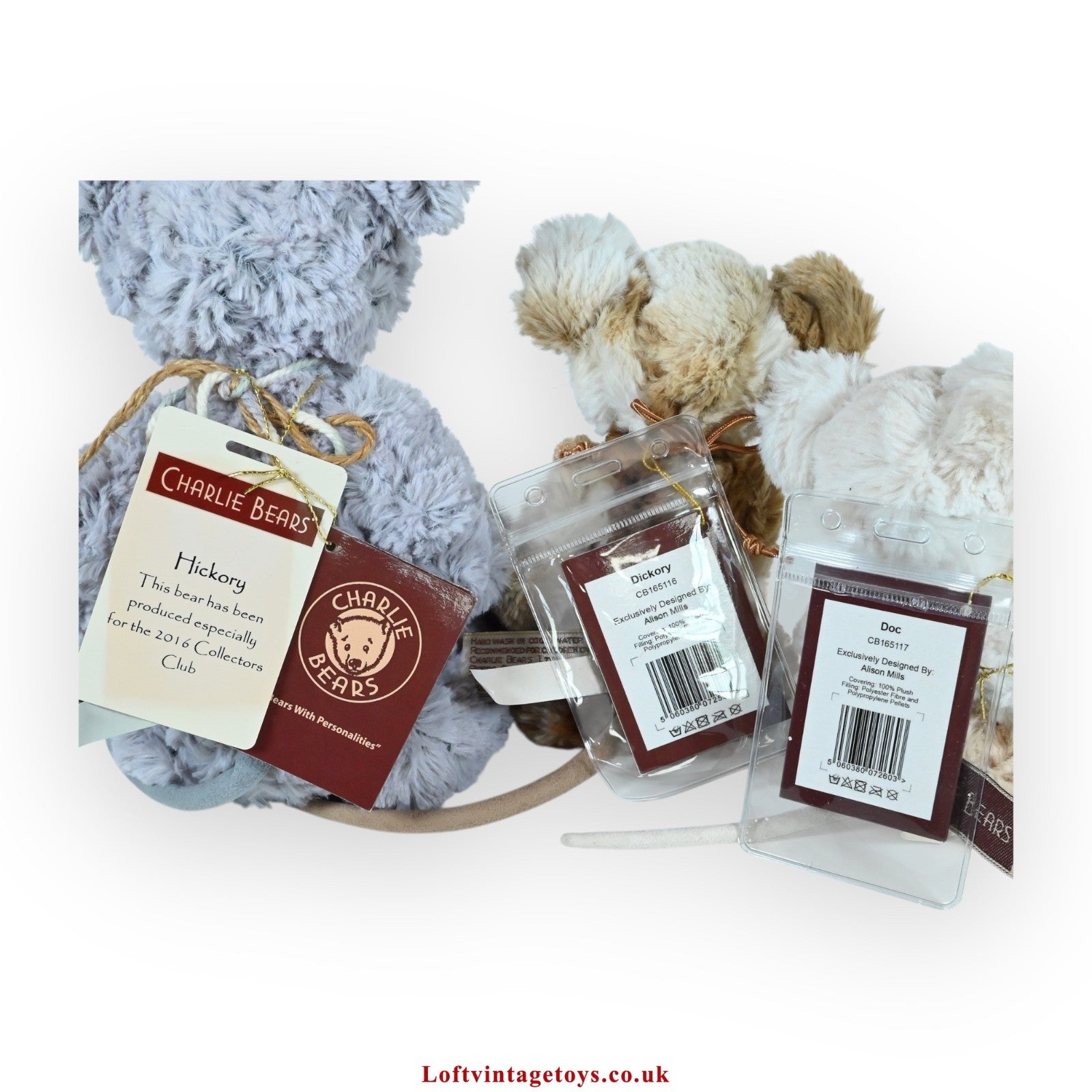 Charlie Bears Hickory, Dickory and Doc with Swing Tags