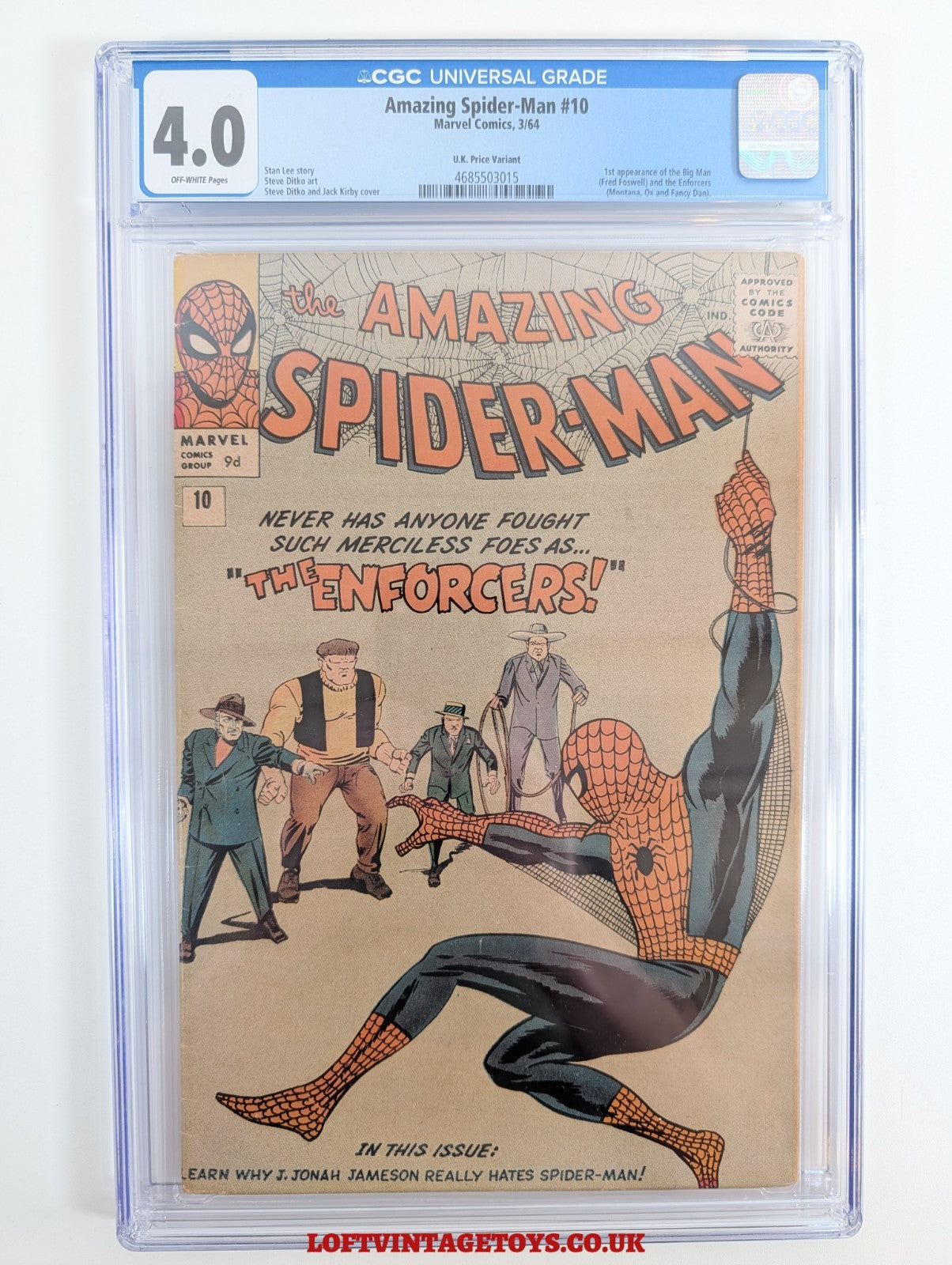 AMAZING SPIDER-MAN #10 - CGC 4.0  - 1ST ENFORCERS UK Variant