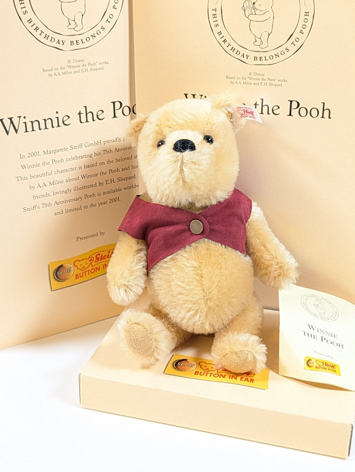 Steiff Winnie The Pooh 75th Anniversary Edition, Ltd Ed - 02623