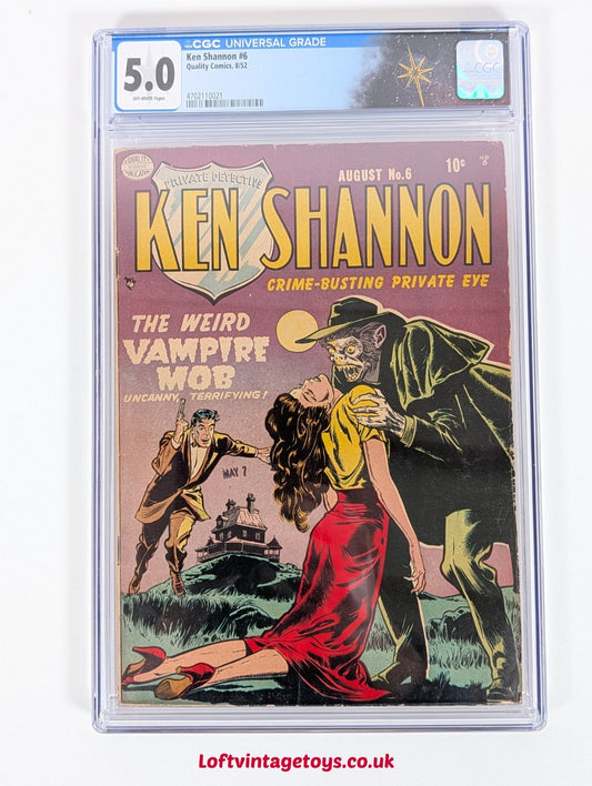 Ken Shannon #6 CGC 5.0, Quality Comics 1952