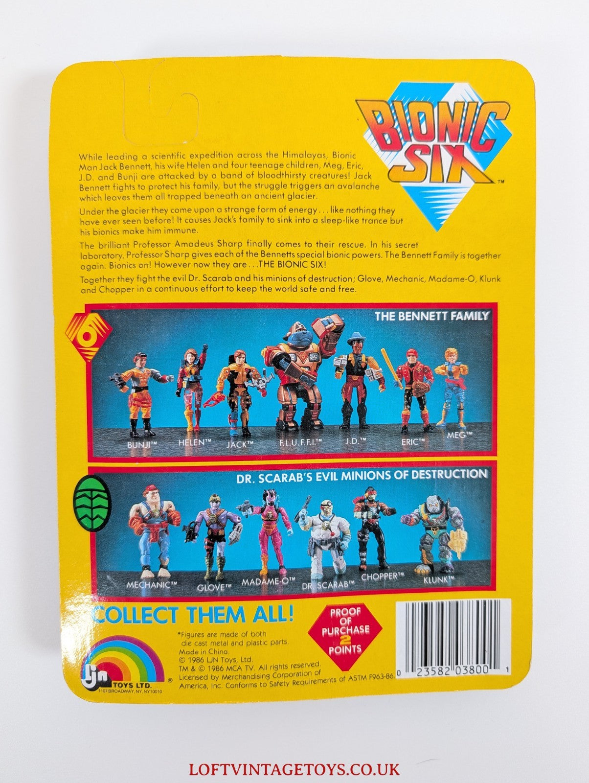 Vintage LJN Bionic Six Chopper 1986 Action Figure 3.75" MOC CARDED, 1980S - HTF