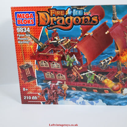 Mega Bloks Fire & Ice Dragons 9834 - Fyren Sea Phoenix Warship, New & Sealed