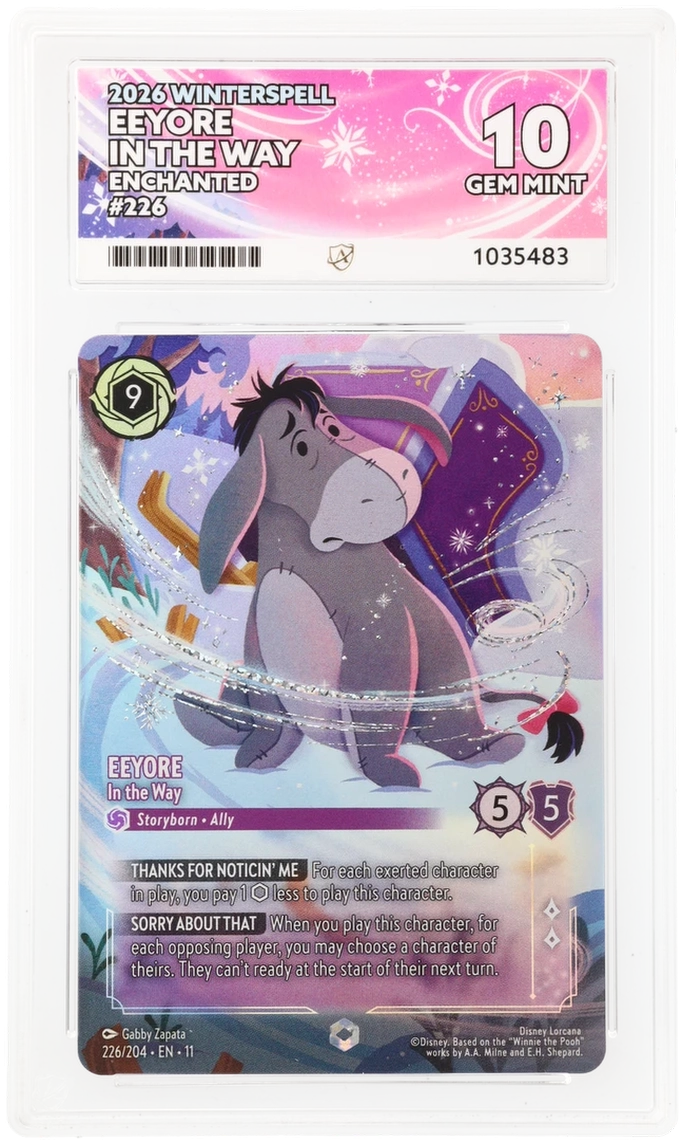 Lorcana Winterspell Eeyore In The Way Enchanted #226 - Ace GEM MINT 10