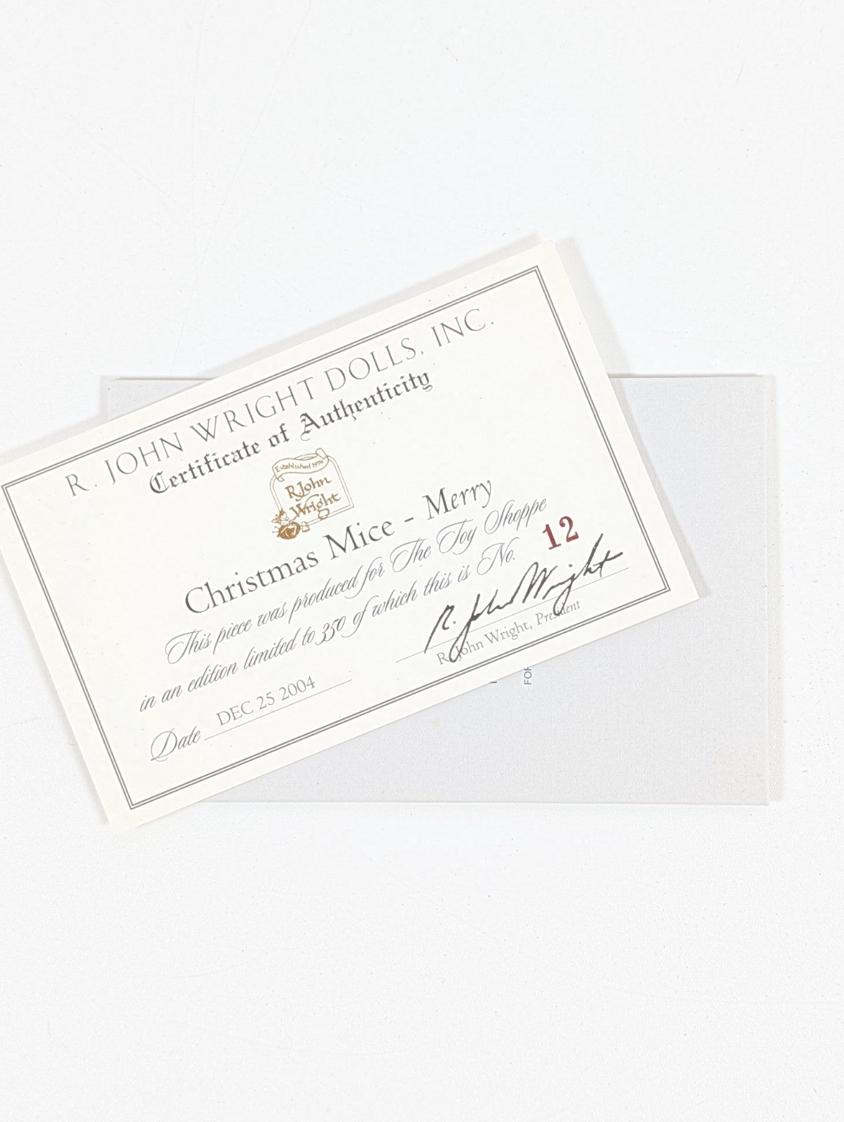 R. John Wright Christmas Mouse "Merry" - Ltd Ed of 350
