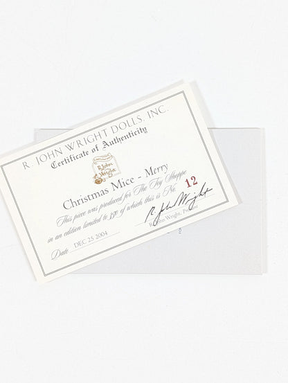 R. John Wright Christmas Mouse "Merry" - Ltd Ed of 350
