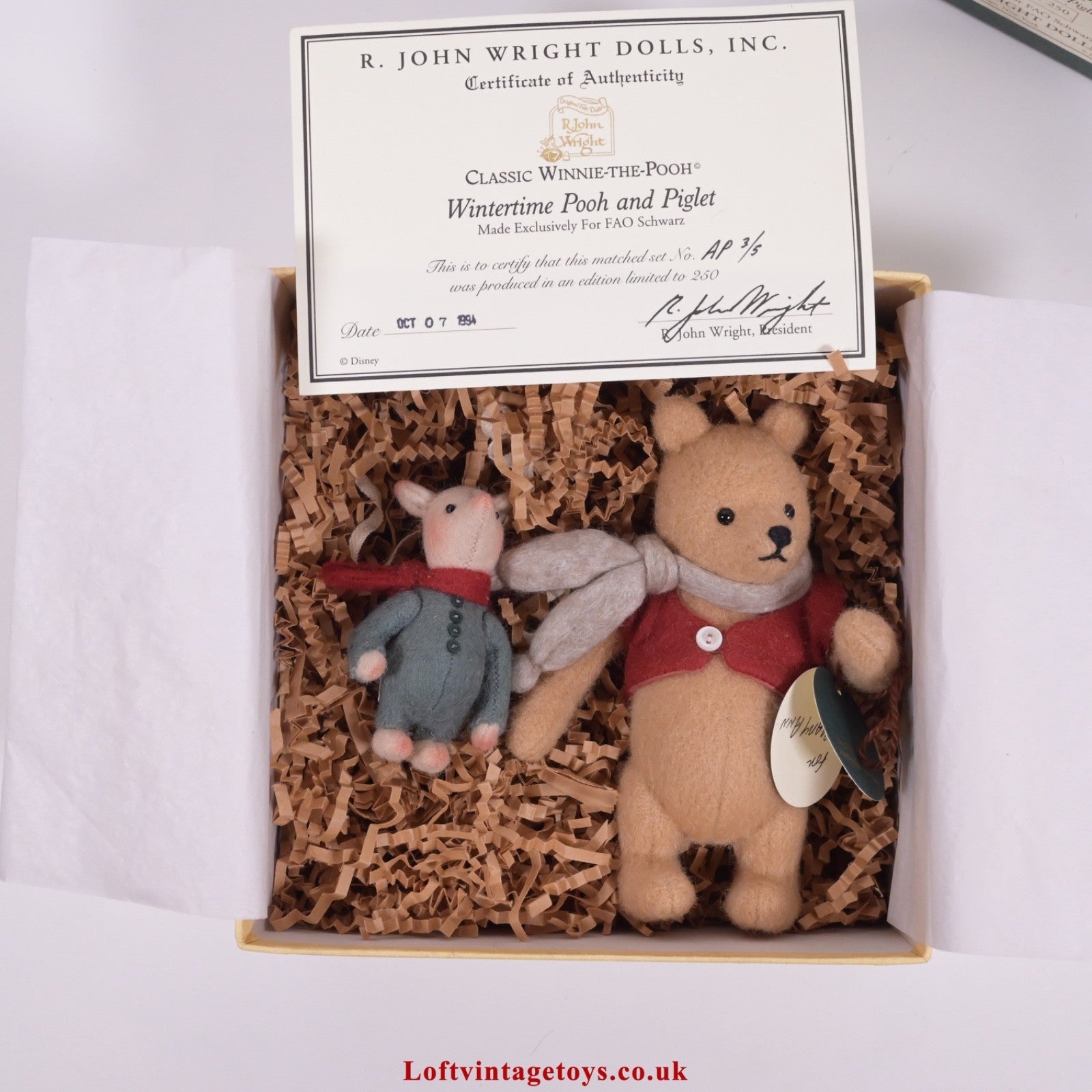 R John Wright Wintertime Pooh And Piglet, Artist Proof no. 3 of 5