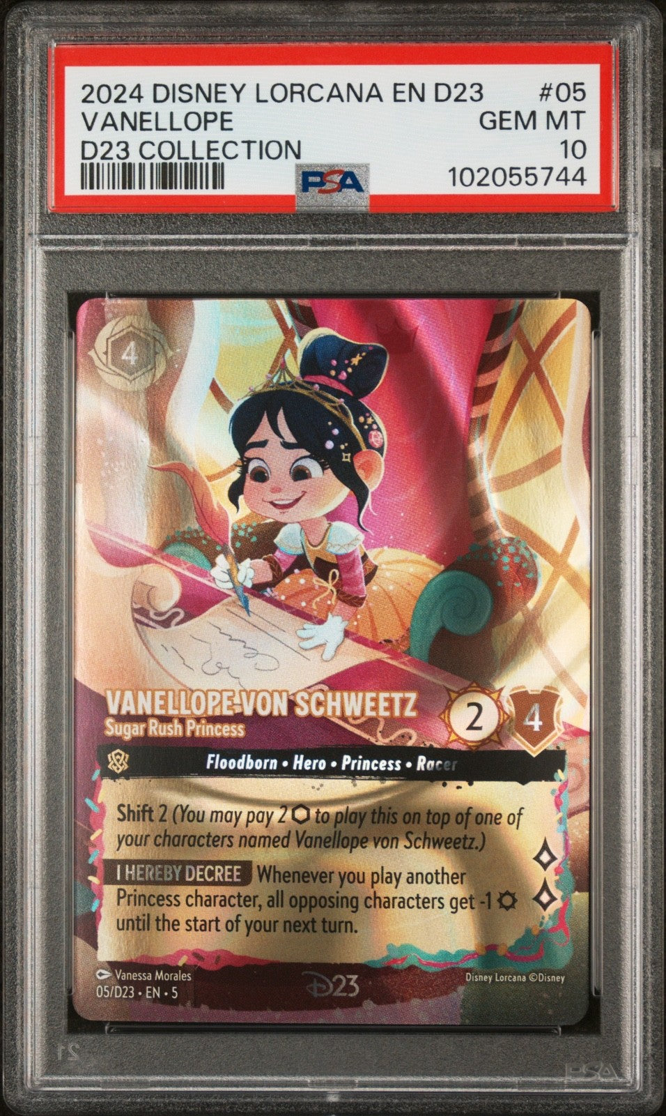 2024 DISNEY LORCANA EN D23-D23 EXPO PROMO #05 VANELLOPE D23 COLLECTION PSA 10