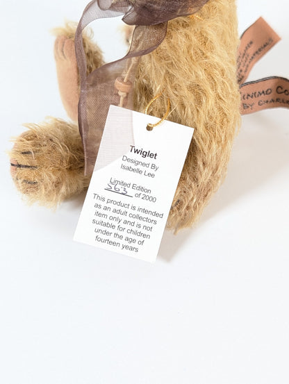 Charlie Bears Minimo Twiglet With Tags & Bag, Ltd Ed of 2000