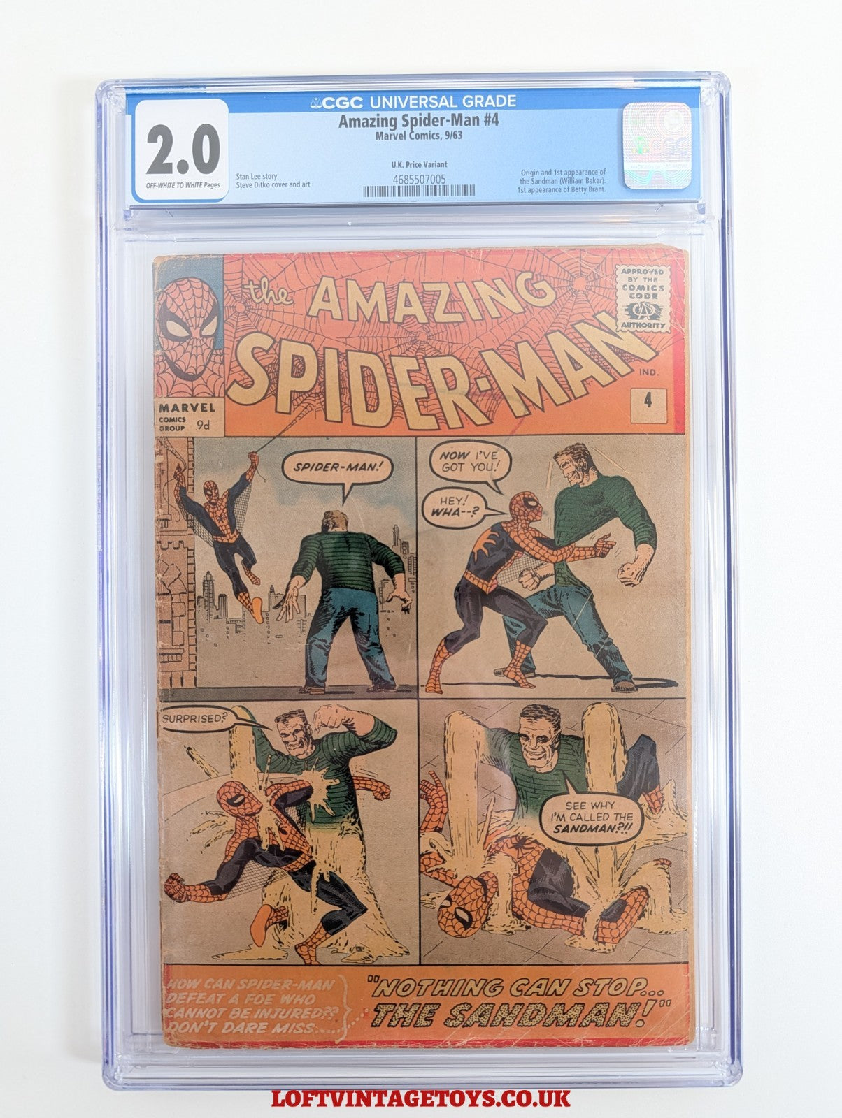 Amazing Spider-Man #4 1st Sandman CGC 2.0 Spiderman