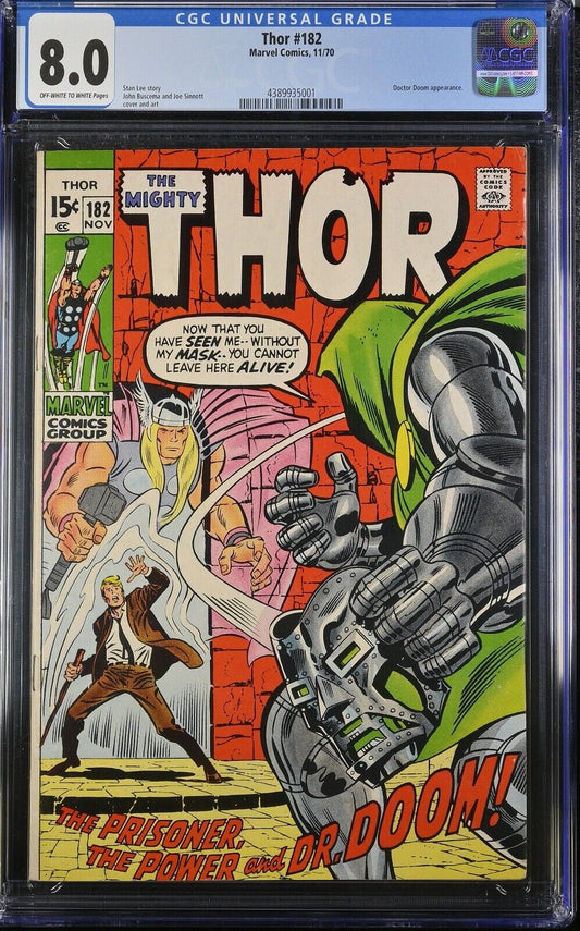 Thor 182 11/70 Marvel Comics CGC 8.0