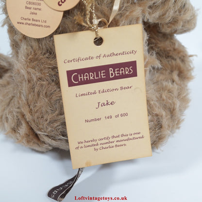 Charlie Bears Jake Teddy Bear - CB06030, from 2006, Ltd Ed 600, RARE