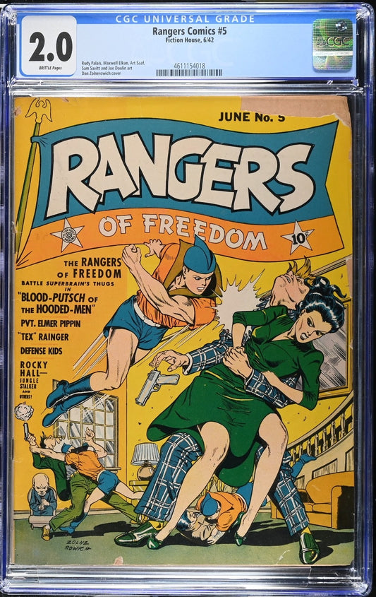 Rangers Comics #5 - CGC 2.0 Fiction House 1942