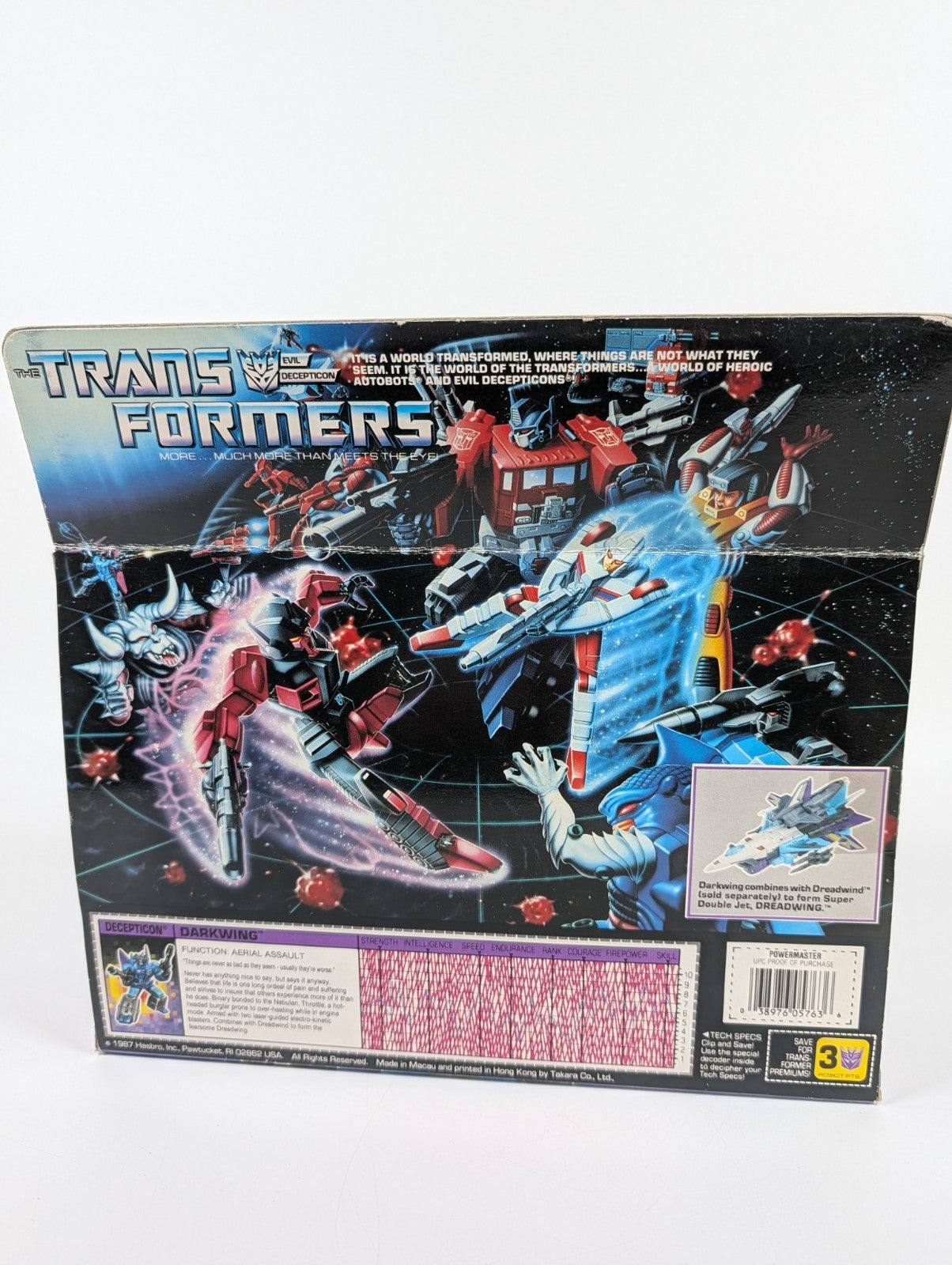 Hasbro Vintage Transformers Powermaster Darkwing With Throttle - Sealed Inside